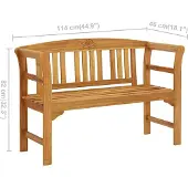vidaXL Tuinbank 114 cm massief acaciahout