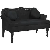 vidaXL Bank met kussens zwart 120,5x65x75 cm fluweel