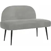 vidaXL Gevuld bankje met rugleuning Lichtgrijs 110 x 60 x 76 cm