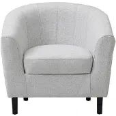 Vente-unique Cabrioletfauteuil in lichtgrijs gemêleerde stof CRISTOBAL