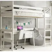 BMS Group Sawomir Pegza - Jeugdbed - Stapelbed - Loftbed - 90x200 - Wit