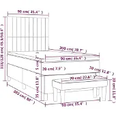vidaXL Boxspring met matras stof zwart 90x200 cm