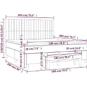 vidaXL Boxspring met matras stof zwart 180x200 cm