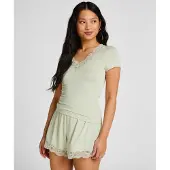 Hunkemoller Korte pyjama 'Nana' pastelgroen