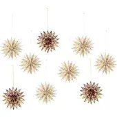 Bloomingville Ster ornament papier nature 10cm - set van 9
