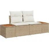 vidaXL Tuinbank Set 8 st 7-zits Beige en Crème