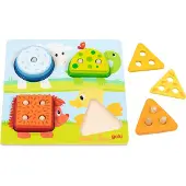 Goki Sorteerbord - Dieren - Kleuren En Vormen - 21X21X2,6Cm - 1 Jaar