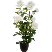 Atmosphera Kunstplant rozenstruik Velvet - H74cm - Roze of wit