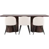 Ebuy24 Olivia eethoek tafel 100x210cm en 6 velours stoelen mocca.