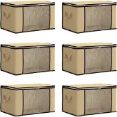 vidaXL opbergdoos met doorzichtige zijkant 6 pcs Crèmekleurig