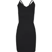Urban Classics Midi-jurk - Ladies Rib Jersey Neckholder Dress - XS tot L - voor Vrouwen - zwart | Maat L