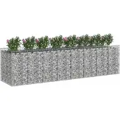 vidaXL Gabionen verhoogde border, 4 stuks, 400 x 100 x 100 cm, verzinkt staal