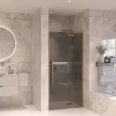 Sanivo Nisdeur Set Vigo Rookglas 80x200 Geborsteld Brons