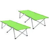 vidaXL Opvouwbaar Campingbed 2 pcs Groen 194 x 62,5 x 42,5 cm