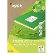 Agipa Hergebruikte universele etiketten, 70 x 35 mm, wit