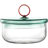 Muurla Loop lage schaal met deksel Ø15 cm Klar-teal-amber