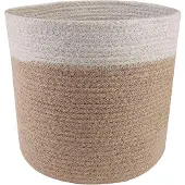 vidaXL Plantenpot Set 2 st Natuurlijk en Wit Ø 21 x 21 cm