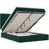 vidaXL Ottomanbed met matras en LED-verlichting, donkergroen, 140x200 cm, fluweel