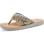 Tamaris Teenslipper camel / navy / cyaan blauw / offwhite