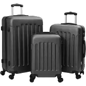 vidaXL Koffer met slot 3 st Donkergrijs 50 x 31 x 78 cm ABS Kunststof