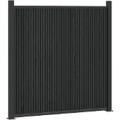 vidaXL Hekpaneel WPC en Aluminium Zwart