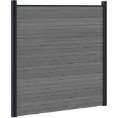 vidaXL Hekset 180 x 186 cm WPC en Aluminium Grijs