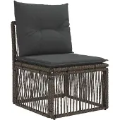 vidaXL Tuinbank Set 13 st Grijs poly rattan