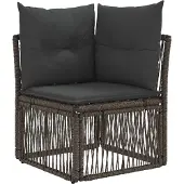 vidaXL Tuinbank Set 12 st Grijs poly rattan