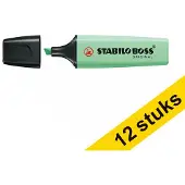 Stabilo Aanbieding: 12x BOSS markeerstift pastelgroen