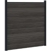 vidaXL Hekset 5 st 872 x 186 cm WPC en Aluminium Zwart