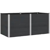 vidaXL Verhoogde plantenbak Zwart 200 x 100 x 91 cm WPC en Aluminium