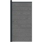 vidaXL Hekpaneel 95 x 186 cm WPC en Aluminium Grijs
