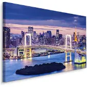Karo-art Schilderij - Regenboogbrug Tokio, multi-gekleurd, premium print