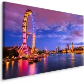Karo-art Schilderij - London Eye, 5 maten, premium Print