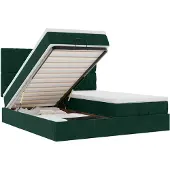 vidaXL Ottoman bed met matrassen 200x200cm fluweel donkergroen