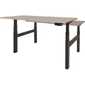 Schaffenburg Dextro Plus Duo Zit-sta-bureau Rechthoekig Eiken H-Frame 1.200 (B) x 800 (D) x 645 (H) mm Melamine