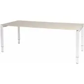 Schaffenburg Verstelbaar Bureau - Domino 200x90 Eiken - wit frame