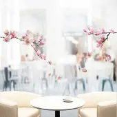 Crearreda – Raamsticker – Deursticker – Magnolia Bloem – Roze