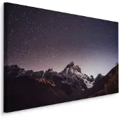 Karo-art Schilderij - Sterrenhemel boven de Bergen, 5 maten, Premium Print