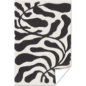 PosterMonkey Poster Bladeren - Plant - Pastel - Zwart - 80x120 cm