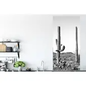 PosterMonkey Poster Cactussen - Zwart wit - Natuur - Landschap - 80x160 cm