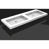Bally Kera Dubbele Meubelwastafel Keramisch 120x46cm Zonder Kraangat