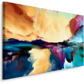 Karo-art Schilderij - Explosie van Kleuren, Multikleur, Premium Print