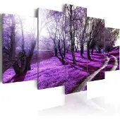 Karo-art Schilderij - Lavendel Boomgaard, 5luik