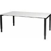 Schaffenburg Vergadertafel Domino - 180x100 wit - zwart frame