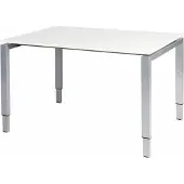 Schaffenburg Verstelbaar Bureau - Domino 120x90 wit - alu frame