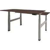 Schaffenburg Dextro Plus Duo Zit-sta-bureau Rechthoekig Eiken H-Frame 1.600 (B) x 800 (D) x 645 (H) mm Melamine