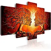 Karo-art Schilderij - Warmte van de liefde, 5luik