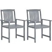 vidaXL Tuinstoelen 2 st massief acaciahout grijs