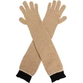 Moschino Tweekleurige geribbelde lange handschoenen